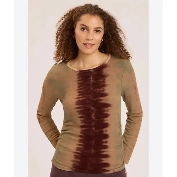 Xcvi Wearables Edie Top Women's Medium Tie Dye Boho Soft Stretch Hippie Neutral - Picture 1 of 14